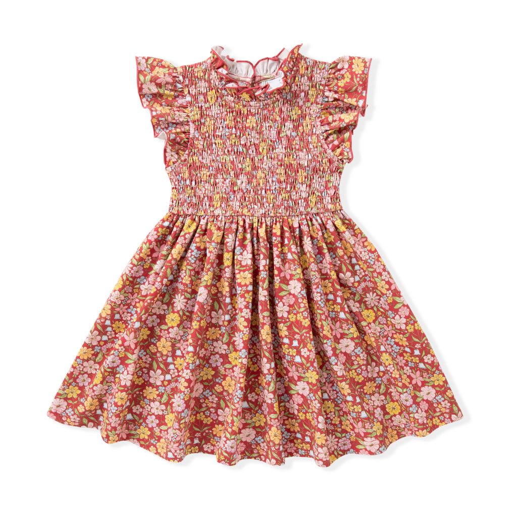 Fall Floral Smock Dress