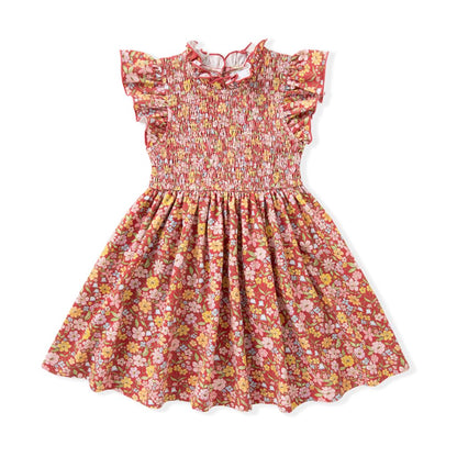 Fall Floral Smock Dress