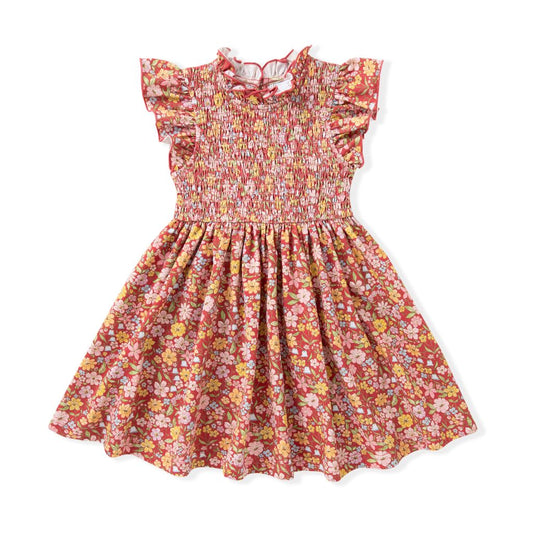 Fall Floral Smock Dress