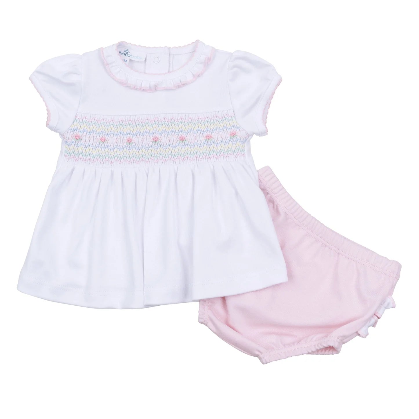 Junie's Smocked Ruffle Diaper Cover Set