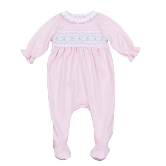 June's Classics Smocked Ruffle Footie