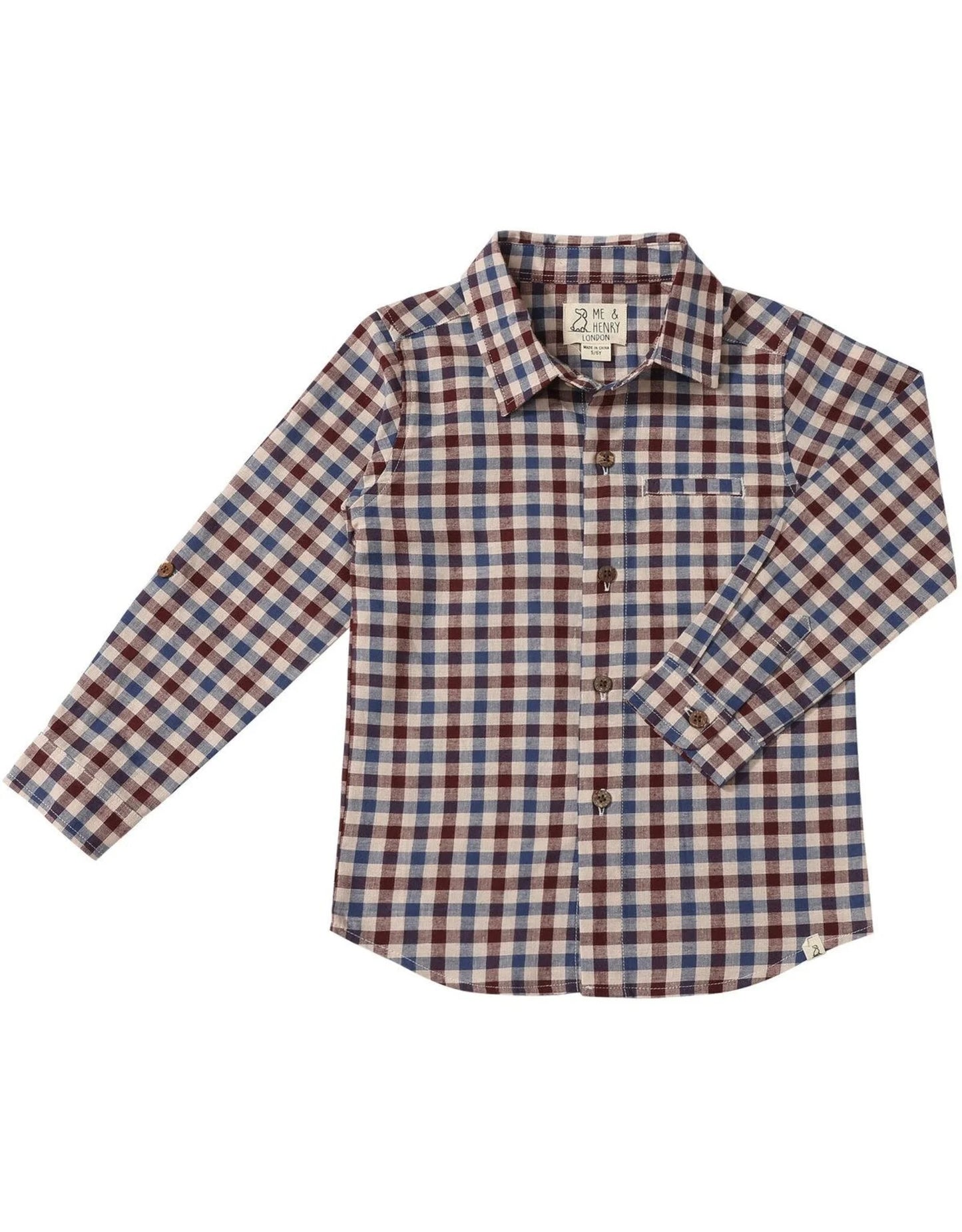 Burgundy & Blue Plaid Shirt