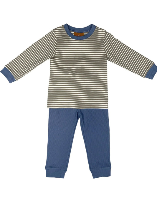 Asher 2 Piece Set- Brown and Blue