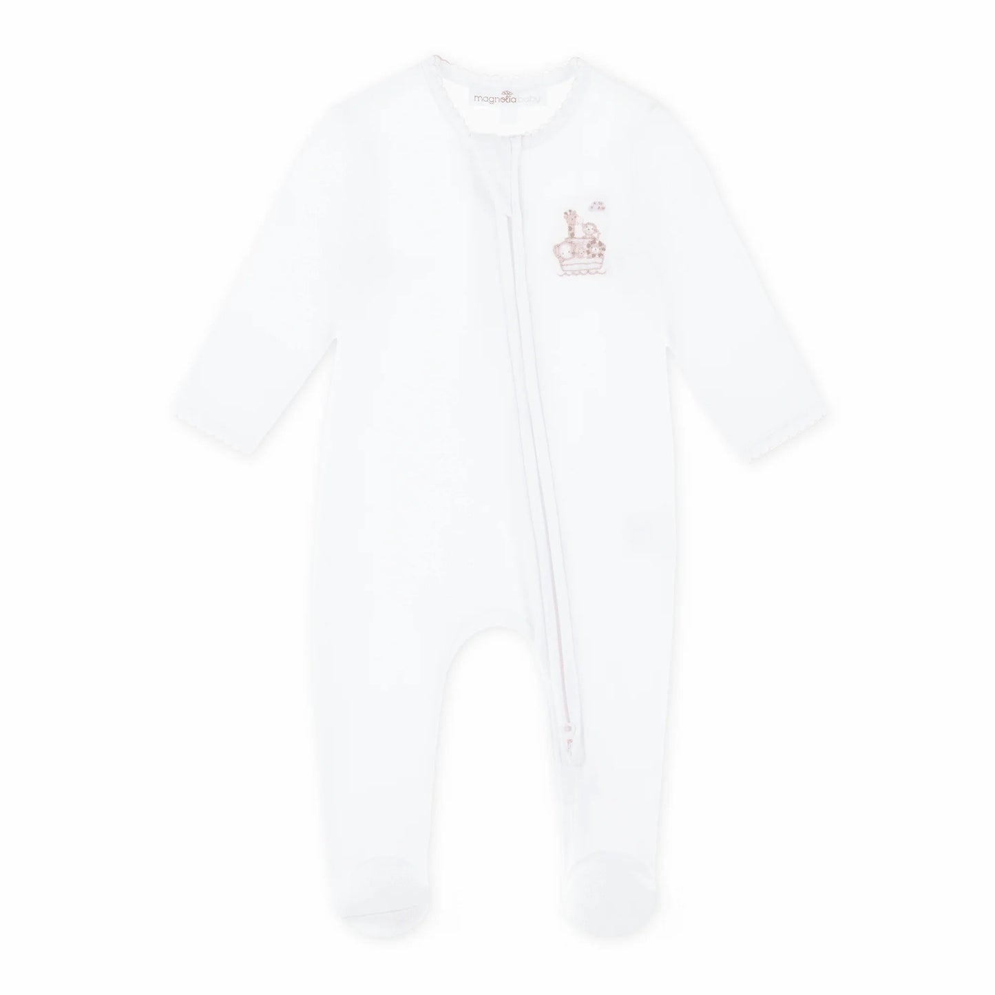 Pink Noah's Ark Zip Footie