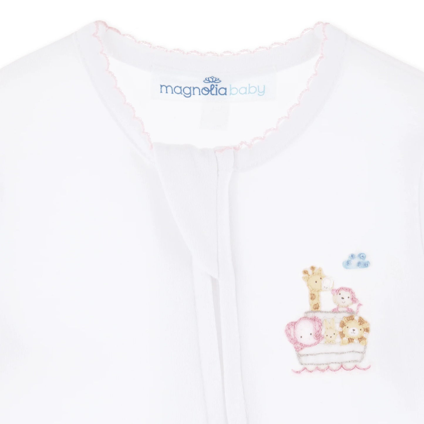 Pink Noah's Ark Zip Footie