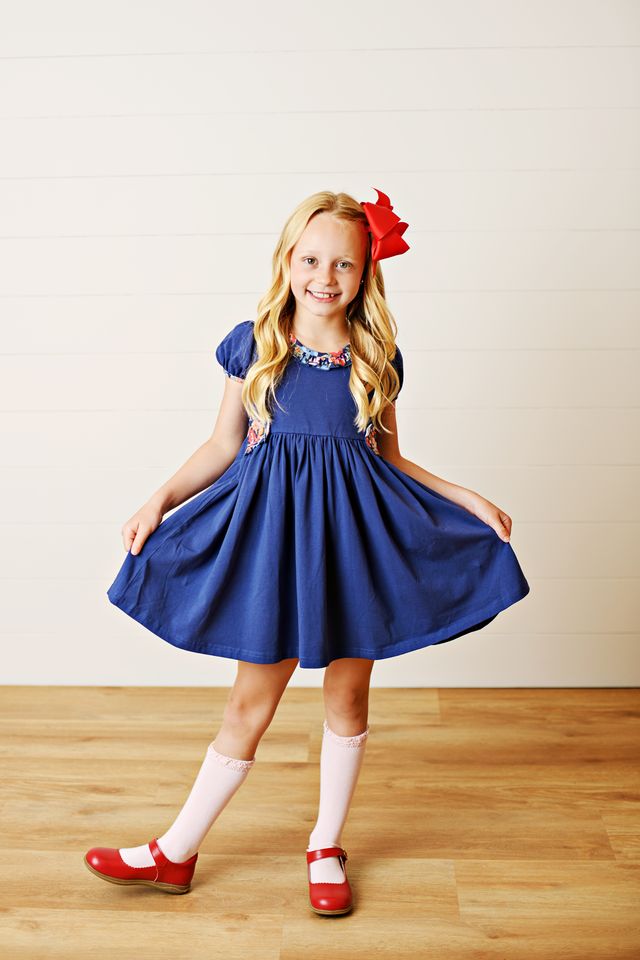 Navy Floral Dress