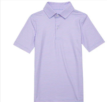 Mens Pink & Blue Stripe Polo