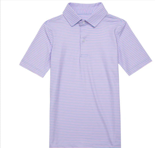 Boys Pink & Blue Stripe Polo