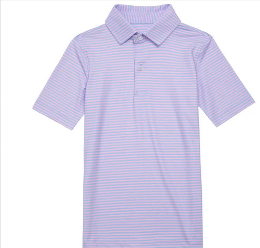 Boys Pink & Blue Stripe Polo