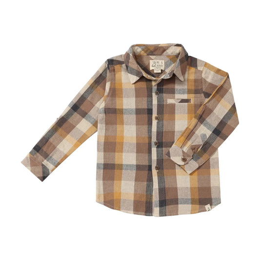 Brown Madras Woven Shirt