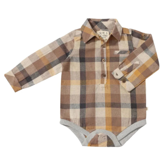 Brown Madras Onesie