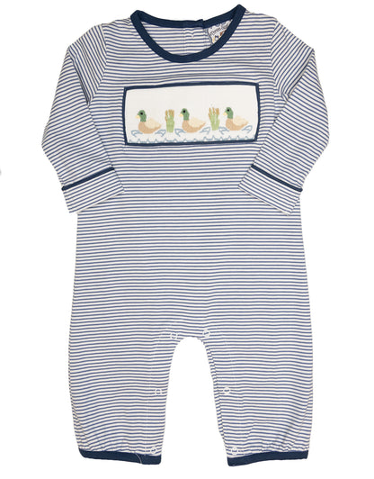 Mallard Duck Smocked Boys Romper