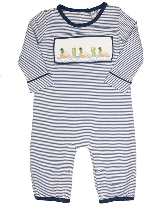 Mallard Duck Smocked Boys Romper