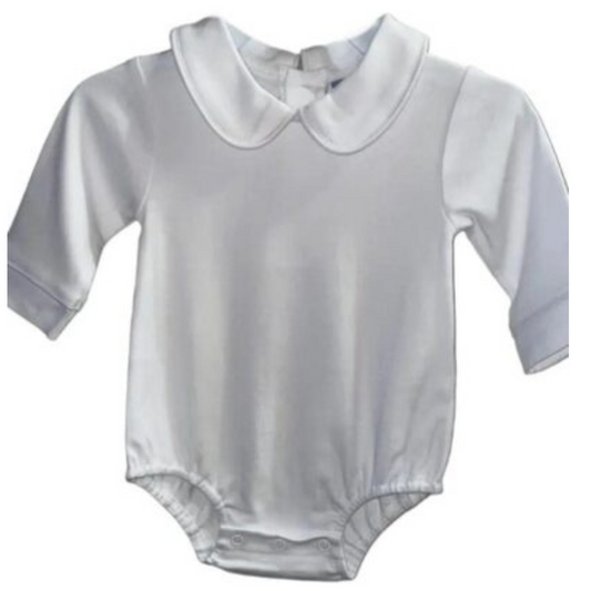 Girls White Long Sleeve Onesie