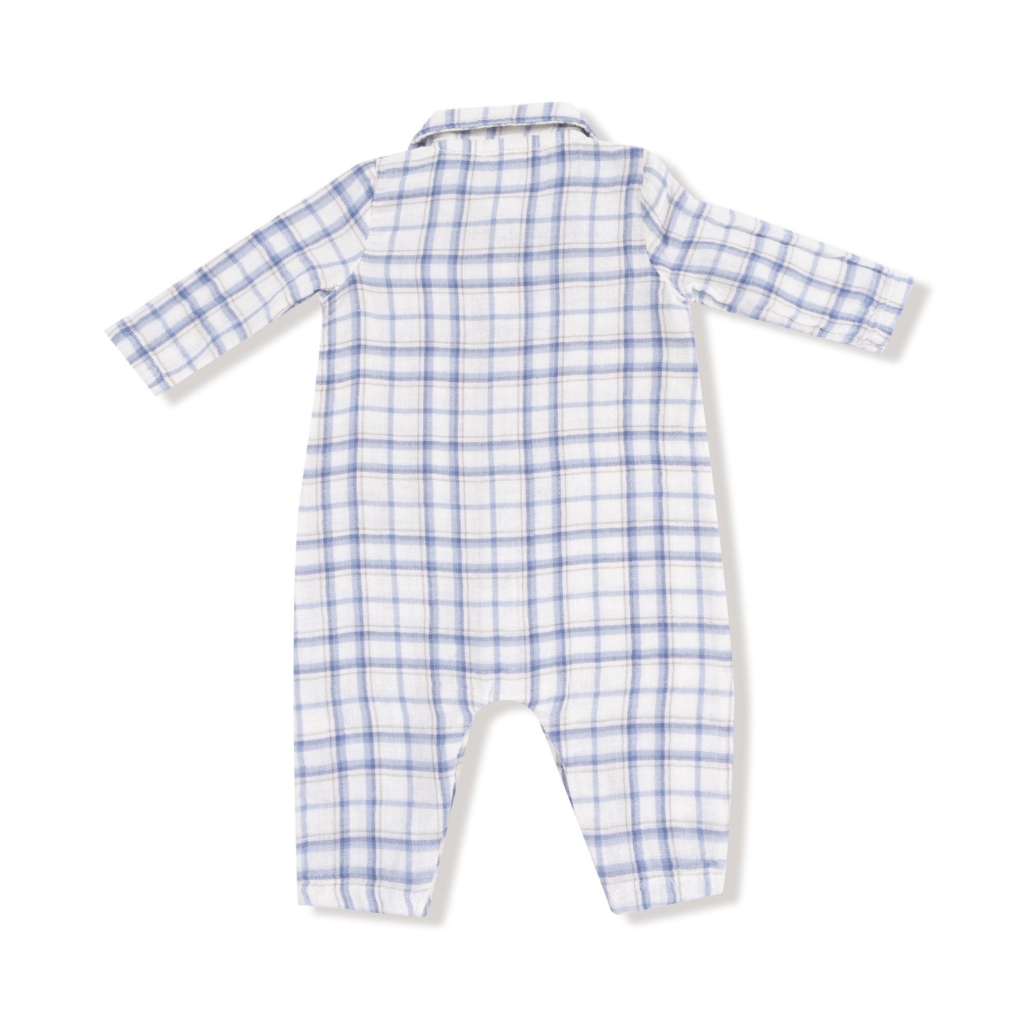 Blue Plaid Polo Romper