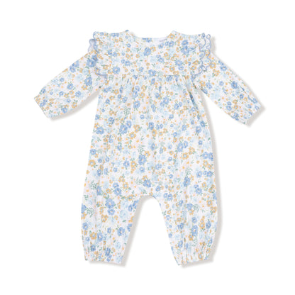 Sweet Rose Calico Ruffle Romper