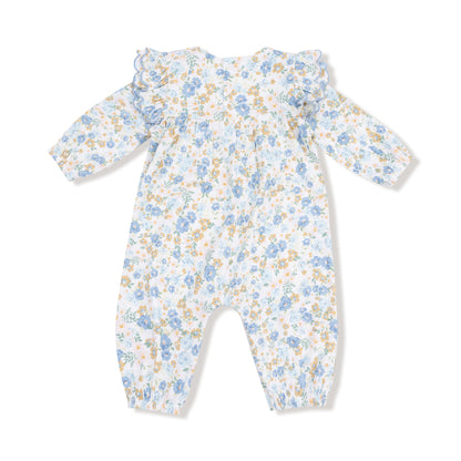 Sweet Rose Calico Ruffle Romper