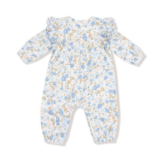 Sweet Rose Calico Ruffle Romper