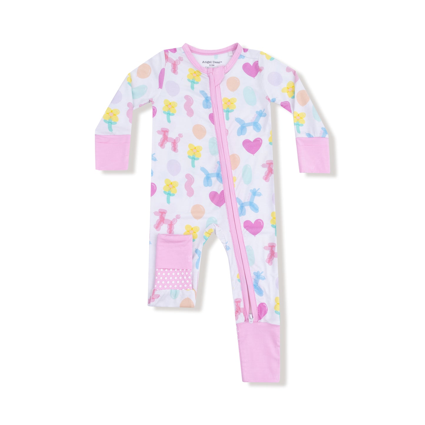 Pink Balloon Animals Zipper Romper