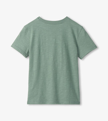 Green t-shirt on a white background