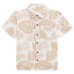 Palm Print Linen Button Down
