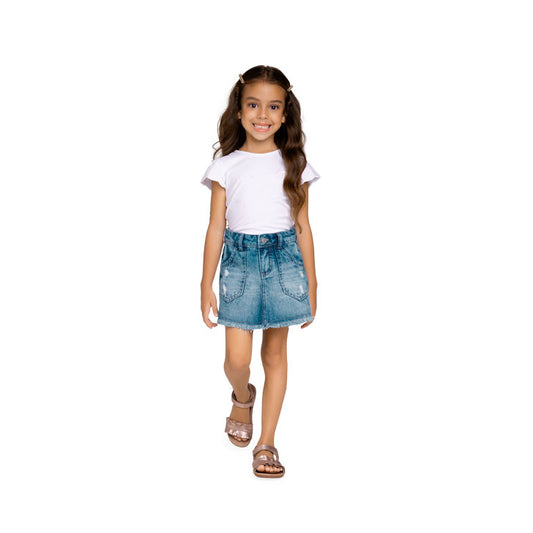 Light Wash Denim Skort