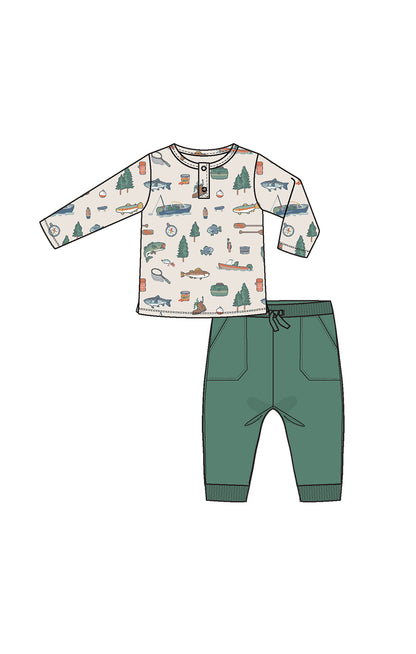 Fishing Things Waffle Jogger Set