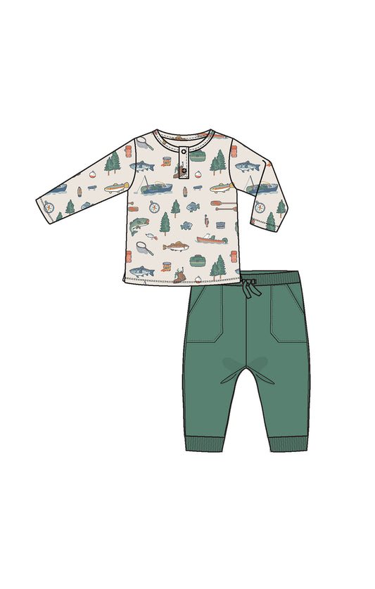 Fishing Things Waffle Jogger Set