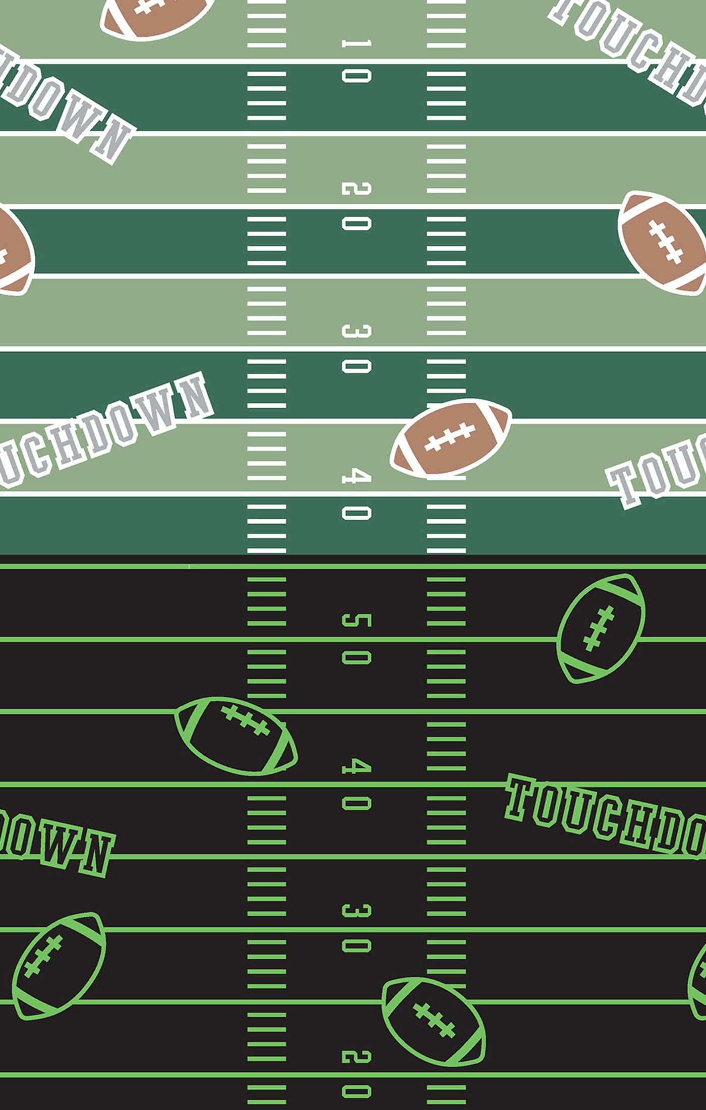 Football Field 2 Way Zipper Footie