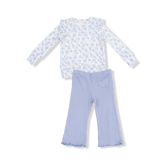 Romi Floral Shirt and Flare Pant Set