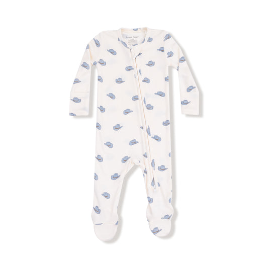 Petite Cowboy Hats Zipper Footie